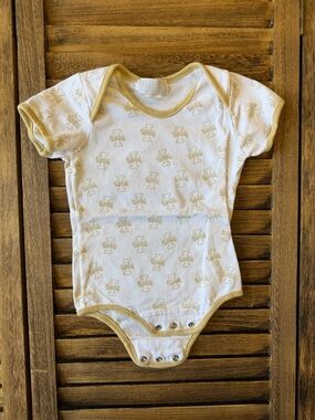 University of Idaho Vandals Neutral Short-Sleeve Baby Bodysuit in Cream Trim 18